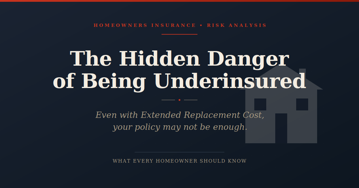 Title slide for homeowners insurance risk analysis about underinsurance dangers